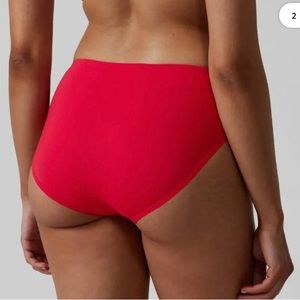 NWT ATHLETA CLEAN FULL BIKINI BOTTOM Swim Suit L 12 Matador Red